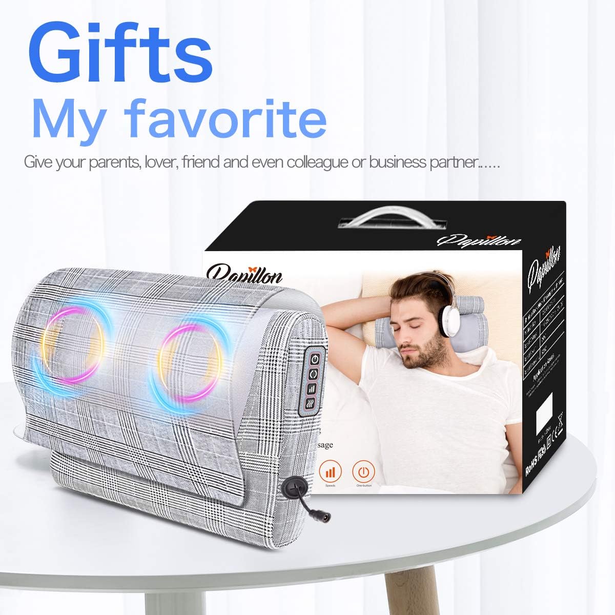 Neck Massager,Shiatsu Neck and Back Massager with Heat,Electric Back Massage Pillow with 16 Deep Tissue Massage Nodes for Back,Cervical,Shoulder,Foot,Body Muscle Pain Relief,Relaxation Christmas Gifts: Health & Personal Care