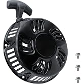 Strongthium 338cc 439cc 440cc 460cc Pull Cord Recoil Starter Assembly | Fits for Predator 420 439 459 cc Honda Gx340 Gx390 Gx610 Gx620 Replica Champion and more Black Type 1