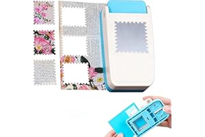 Stamp Puncher - Square Postage Stamp Shape Punches, 1.5'' Large Punching Size Portable Lever Action Craft Puncher for Craftin