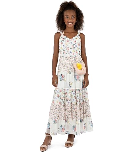 juniors speechless pleated tiered knit maxi dress Girls' Flutter Sleeve Midi Dress, Coral, 7: Clothing, Shoes & Jewelry Earth (greens/yellows)