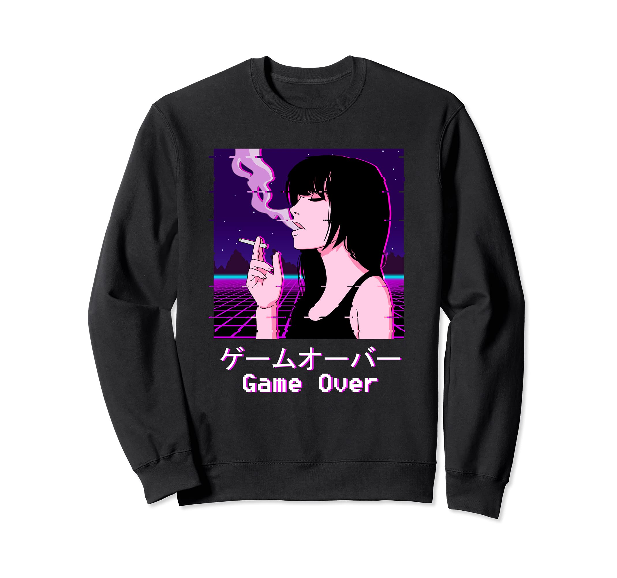 Sad Anime Girl Game Over Japanese Aesthetic Vaporwave Sweatshirt