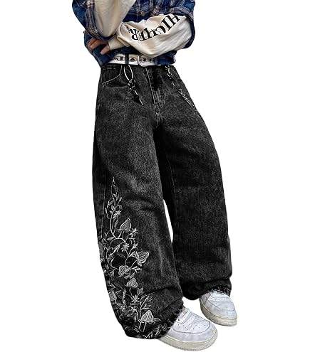 Generic Fashion Gothic Pant Cyber Chain Goth Jeans Punk Rock Black
