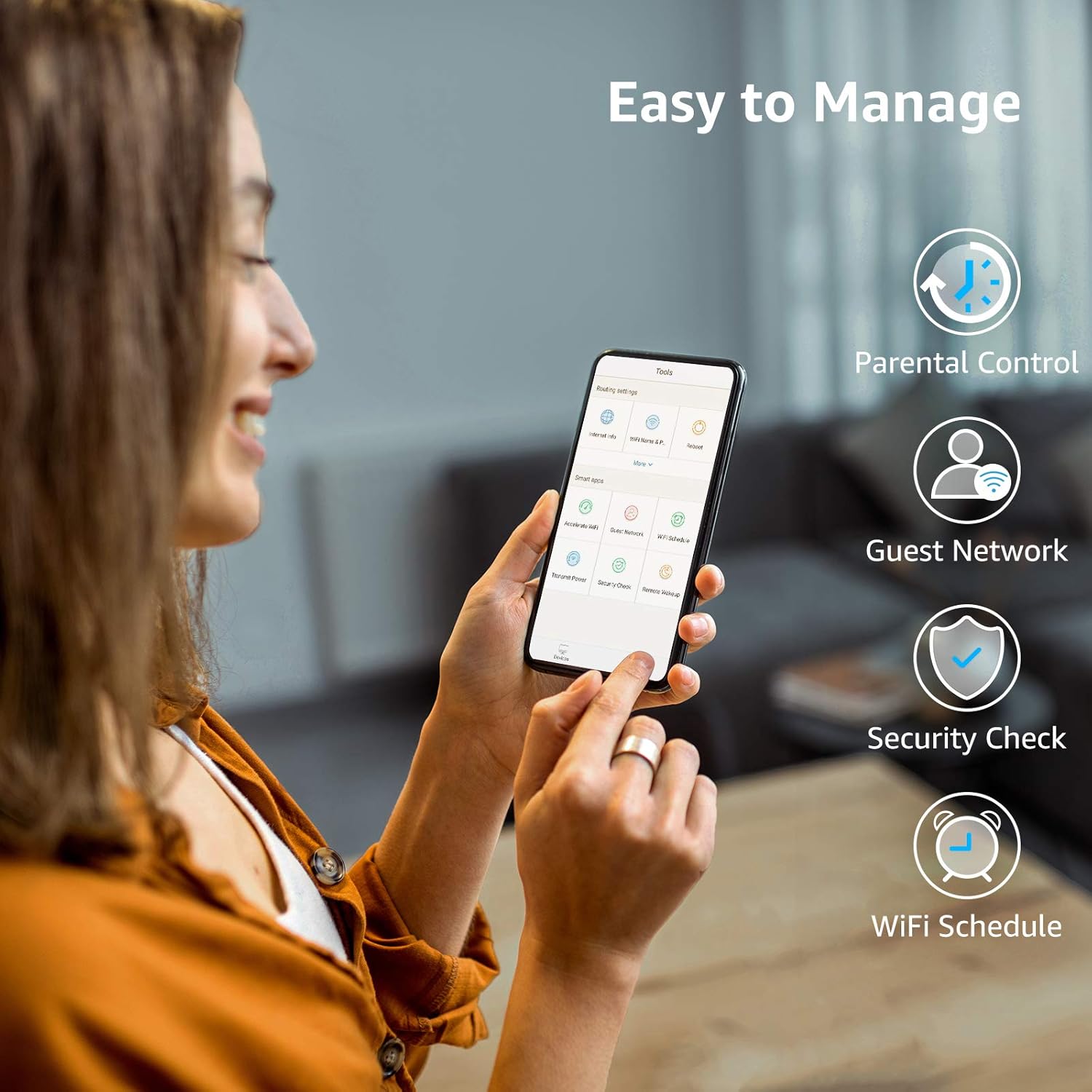 Speedefy AC2100 Smart WiFi Router - Dual Band Gigabit Wireless Router for Home & Gaming, 4x4 MU-MIMO, 7x6dBi External Antennas for Strong Signal, Parental Control, Support IPv6 (Model K7): Electronics