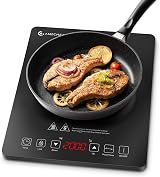 AMZCHEF Single Induction Hob 2000W Portable 20 Power 20 Temp Settings view 1