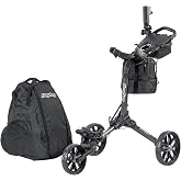 Bag Boy Nitron Golf Push Cart Bundle, Graphite/White
