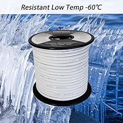 DONOKY 14 Gauge 14 AWG Silicone Wire - White 100ft