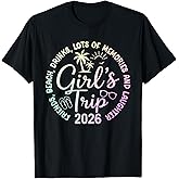 Girls Trip 2026 Beach Friends Drinks Vacation Design T-Shirt