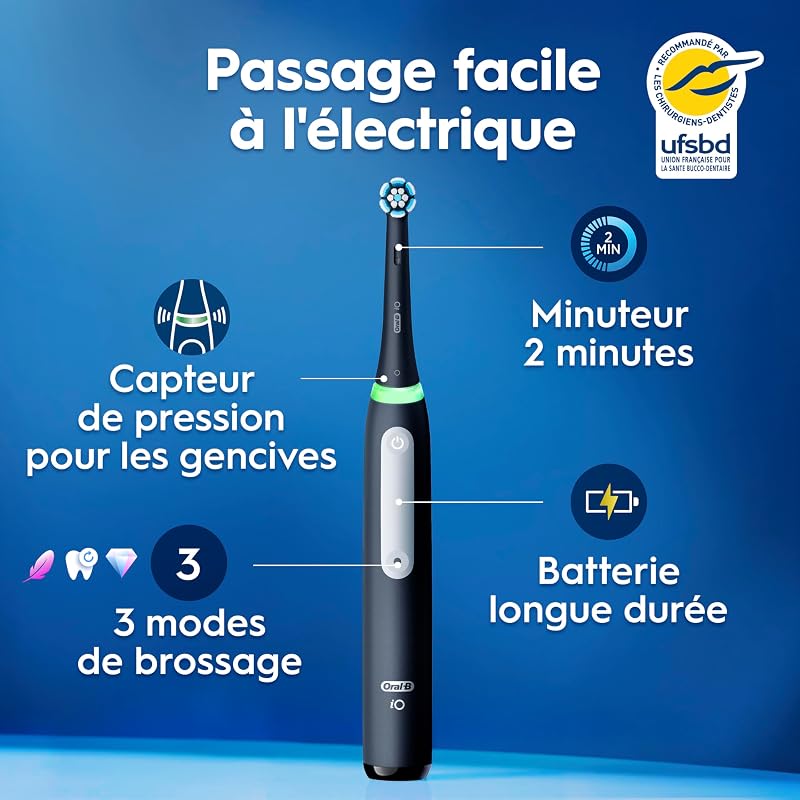Brosses à Dents Electriques iO 3 Duo, 2 Brossettes, Noire et Rose