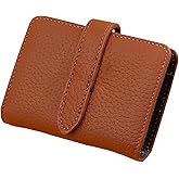 LFWATAXY Women's PU Leather Wallet, Retro Lychee Pattern Folding Wallet with Multiple Card Slots, Coin Purse, Luxury Hasp Clutch, Large Capacity Short Money Bag for Cards and Coins (Brown)