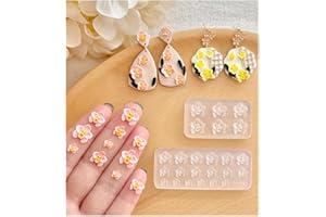 Keoker Phalaenopsis Orchid Polymer Clay Molds, 4 Sizes Orchid Polymer Clay Flower Earring Molds