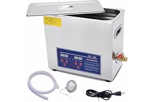 VECKYJL Ultrasonic Parts Cleaner 6L, Heated Ultrasonic Carb Cleaner, Industrial Ultrasonic Carburetor Cleaner Machine with Digital Timer for Jewelry Eyeglasses Dental Instrument Coin Parts Cleaning, 110V