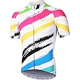 ARSUXEO Men's Cycling Jersey Short Sleeves Mountain Bike Shirt MTB Top Zipper Pockets Reflective