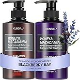 KUNDAL Korean Shampoo and Conditioner Set [Blackberry Bay] Salon-quality, Long Lasting Scent, Moisturizing, Sulfate-Free, Argan & Macadamia Oil, Korean Hair care, 16.9 fl oz each, Stocking Stuffers
