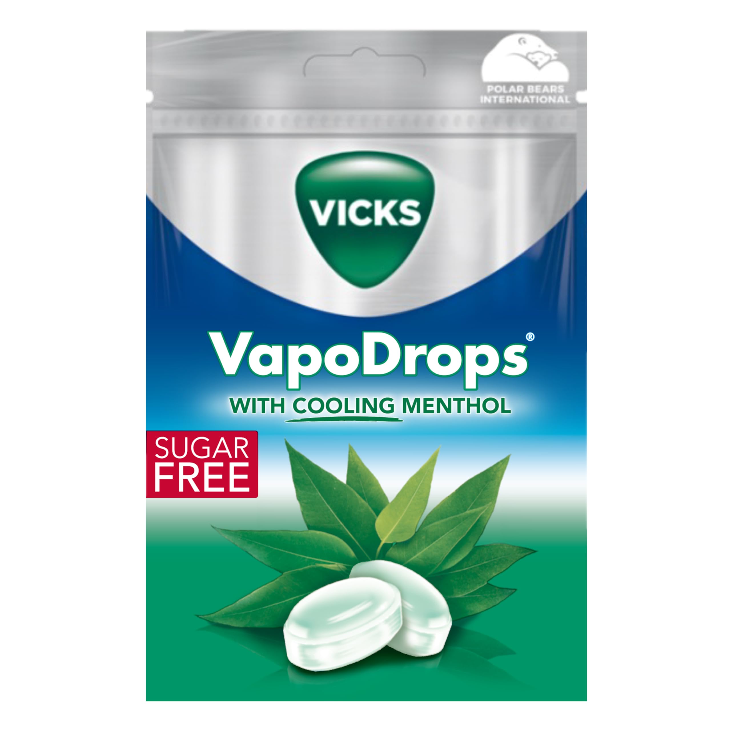 VICKS VapoDrops Eucalyptus, Sugar Free Vegan Lozenges With Eucalyptus Oil, Pack 72g