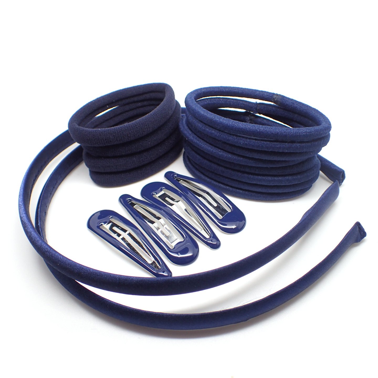 Girls School Hair Accessories 18 Set Navy Blue Red Green Royal Blue Black Burgundy Hair Clips Headbands Elastic Head Bands For Girls Children Navy Blue Amazon De Beauty