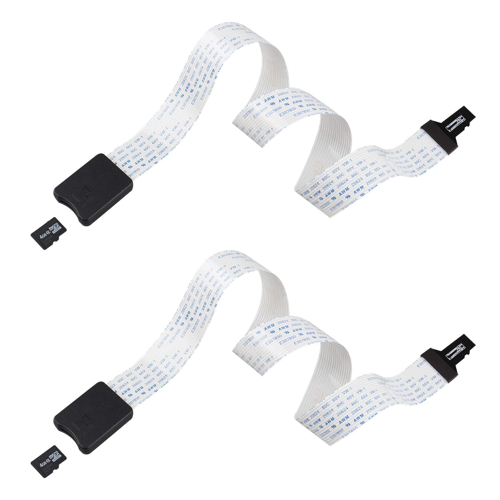 Jopto 2PCS 18.9 inch 48cm Micro SD to TF Card Extension Cable Flash Memory Card Adapter Flexible Cord Extender Converter for SanDisk Arduino Car GPS DVD DVR Dash Cam Tablet Phone LED LCD Screen