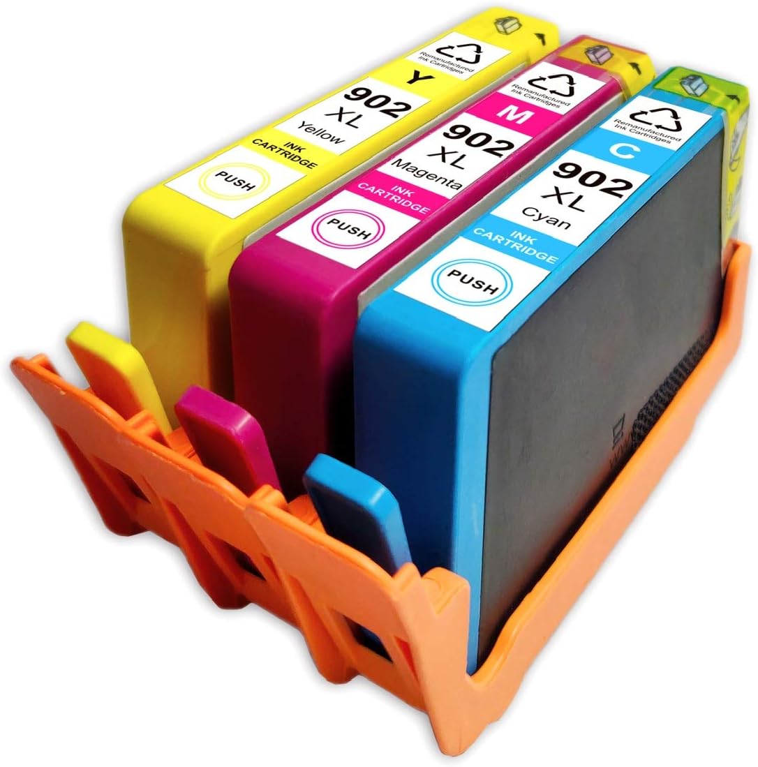 3PK 902XL Color Refurbished Ink Cartridge for HP OfficeJet 6962 6975