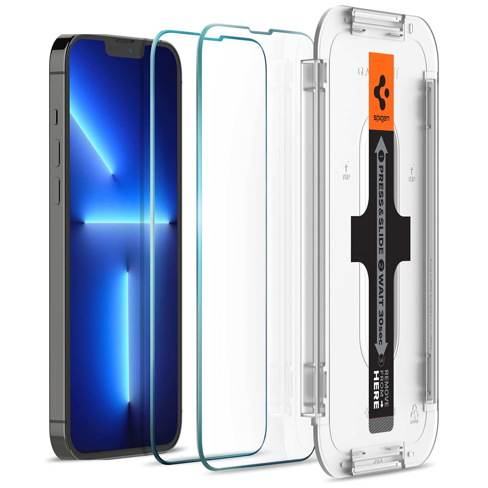 Spigen EZ Fit Sensor Protection Tempered Glass Screen Protector for iPhone 14 Plus, iPhone 13 Pro Max - 2 Pack