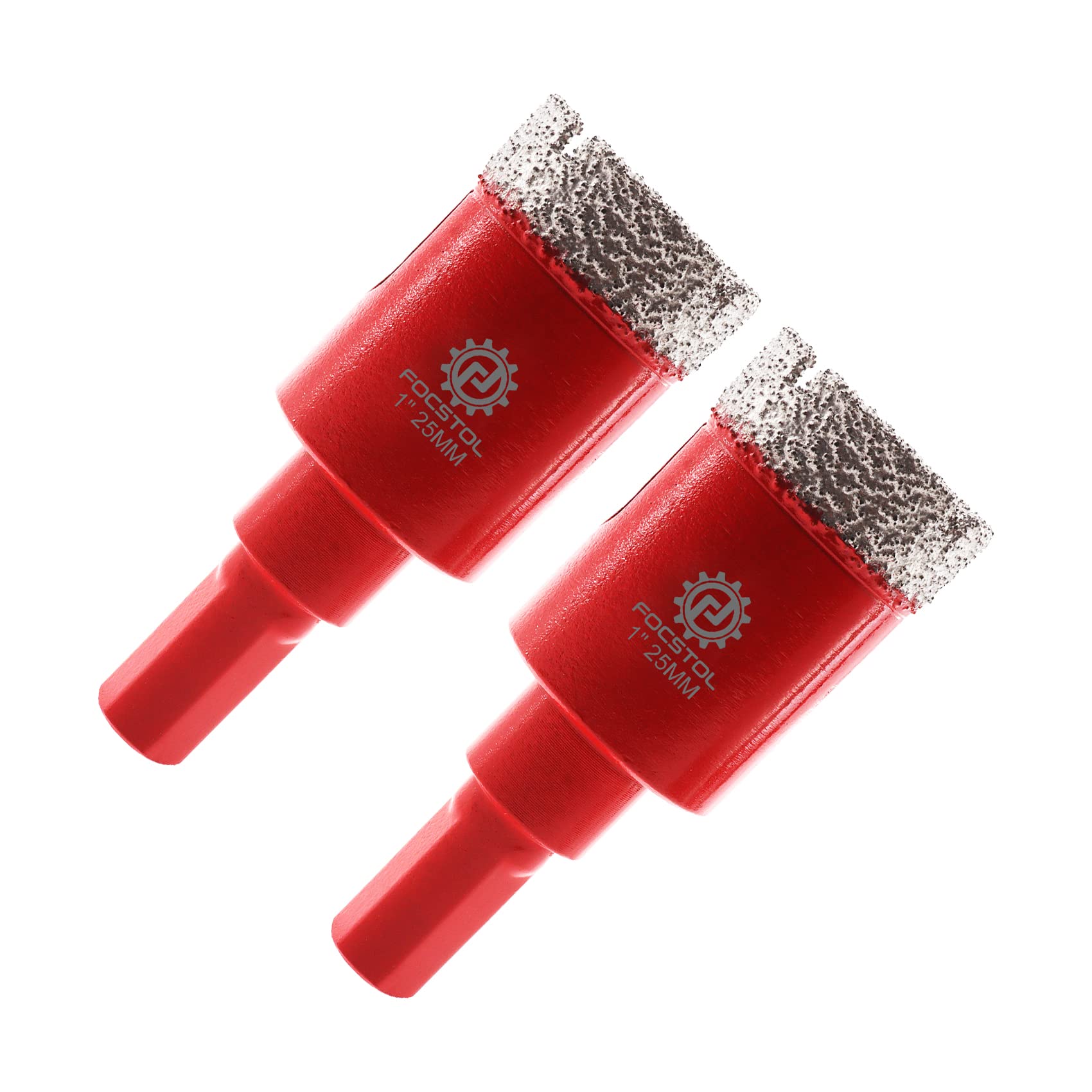 FOCSTOL Diamond Core Drill Bits - 2pcs 25mm Diamond Hole Saw with Triangle Shank for Porcelain Tile Ceramic Granite Marble Quartz — image 1
