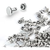 200Sets 6mm Round Cap Leather Rivets, Double Cap Rivets Tubular Metal Studs Rivets for Leather Purse Keyrings Repair and Crafts Decoration (6mm Silver)