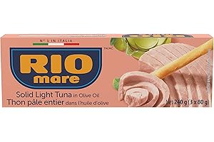 Rio Mare - Solid Light Tuna in Olive Oil - Canned Tuna, High in Protein, Ready to Eat - 80g (3 Cans)