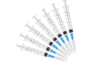 ULOVE PRS 20 Pack 3ml Industrial Syringes with 23Ga 1 Inch, Plastic Disposable Syringe for Scientific Labs, Liquids Refilling and Measuring