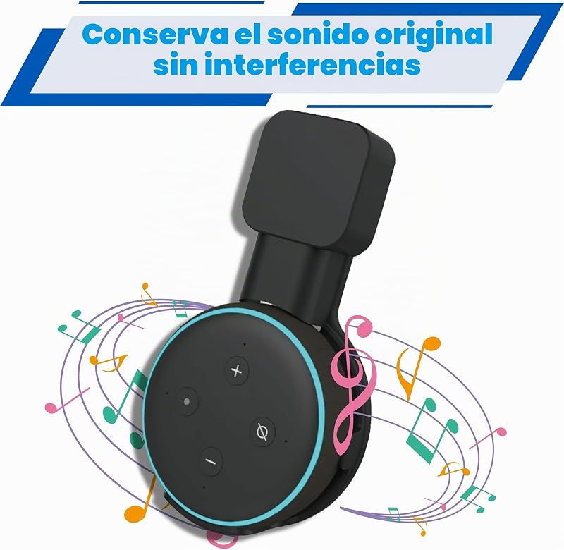 Suporte de parede 2X para Dᴏt 3, suporte para coluna de tomada Smart Home para suporte de coluna de 3.ª geração Dᴏt, gestão integrada de cabos, compatível com Google Nest (preto) — foto 7 de 8