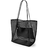 KALIDI BeachNylon Mesh Tote Bag, Casual Tote Bag Hobo Women Foldable MAX 23L Shoulder Bag For Beach Picnic Vacation
