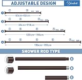 Yeabett Extendable Curtain Rod 48-190.5cm Tension Rod Bronze No Drill view 2