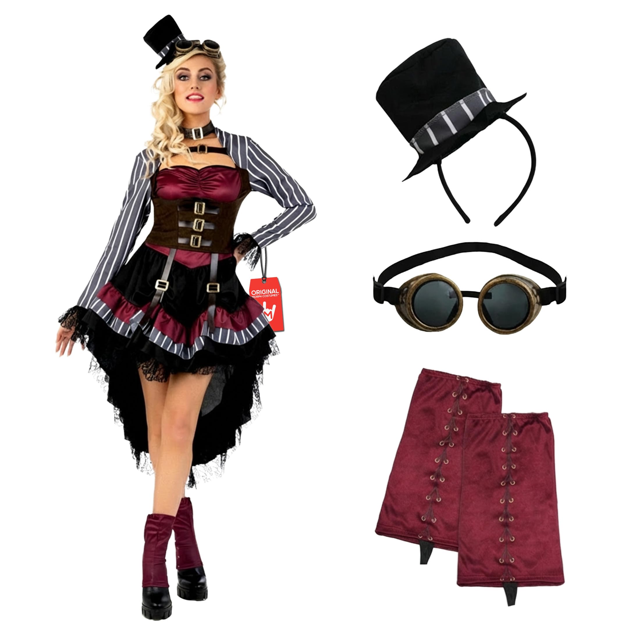 Morph Ladies Steampunk Gothic Victorian Halloween Costume Small