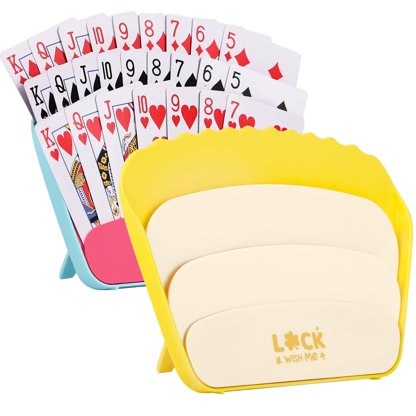 Photo 1 of 2 PCS Card Holders for Playing Cards, Playing Card Game Holders Tabletop Stand Cards Holder for Adults Kids Seniors Poker Cards Game Accessory