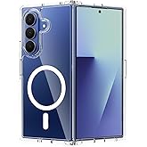 WILLONE for Samsung Galaxy Z Fold 7 Case Magnetic Clear, Anti Yellowing, Shockproof, Compatible with Wireless Charging, Transparent