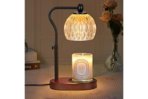 NVRGIUP Candle Lamp with Timer & Dimmer - Height Adjustable for Scented Candles, with 2 * 50W Bulbs - Home Decor Gift for Mothers Day (Black)