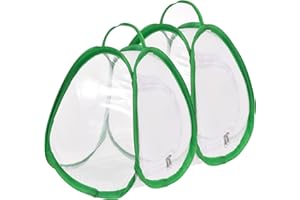 BIGLEE 2 Pack Mini Butterfly Habitat Cage, Collapsible Insect Mesh Cage, Portable Butterfly Net Habitat with Zipper for Trans