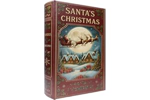 XIAOAIKA Christmas Decorative Wooden Book Box, Vintage Faux Book Boxes with Leather Cover, Secret Storage with Magnetic Closure, Holiday Gift Box for Home Office Bookshelf Decor (1 x Christmas O)