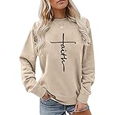 YITAN Faith Women Sweatshirt Teen Girl Pullover