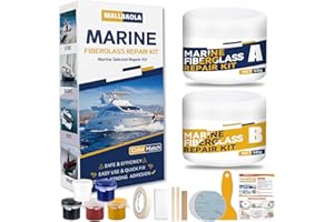 MALLBAOLA Marine Fiberglass Repair Kit for Boats, Gel Coat Repair Kit for Boats, Boat Gelcoat Repair Kit, Epoxy Filler for Boats, Fiberglass Boat Repair Kit Fix Holes, Chips, Pits, Cracks (Color Match)