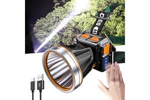 PINSAI High Power LED Headlamp Super Bright Adult Motion Sensor Headlight Spotlight Waterproof Rechargeable Outdoor Hunting Light Flashlight Portable Head lamp for Fishing Camping Hiking
