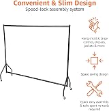 Amazon Basics Clothing Rack with Wheels Heavy Duty 72 x 60 Inches Black view 3