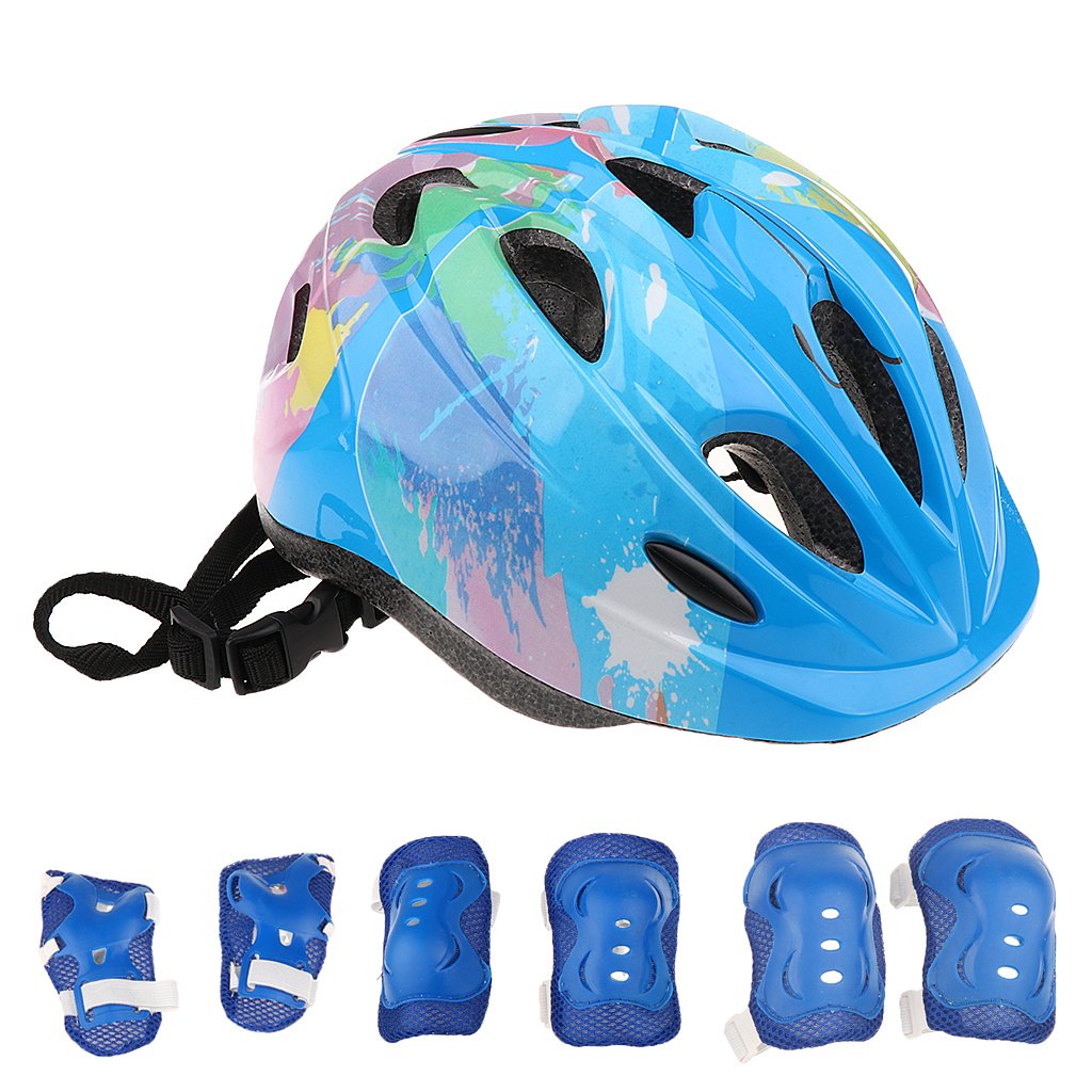 B Baosity Kids Helmet Knee Pads Elbow Pads Wrist Guards for Kids 5-15 Years, Set 7 Bike Skateboard Cycling Scooter Rollerblading Protective Gear - 3 Colors