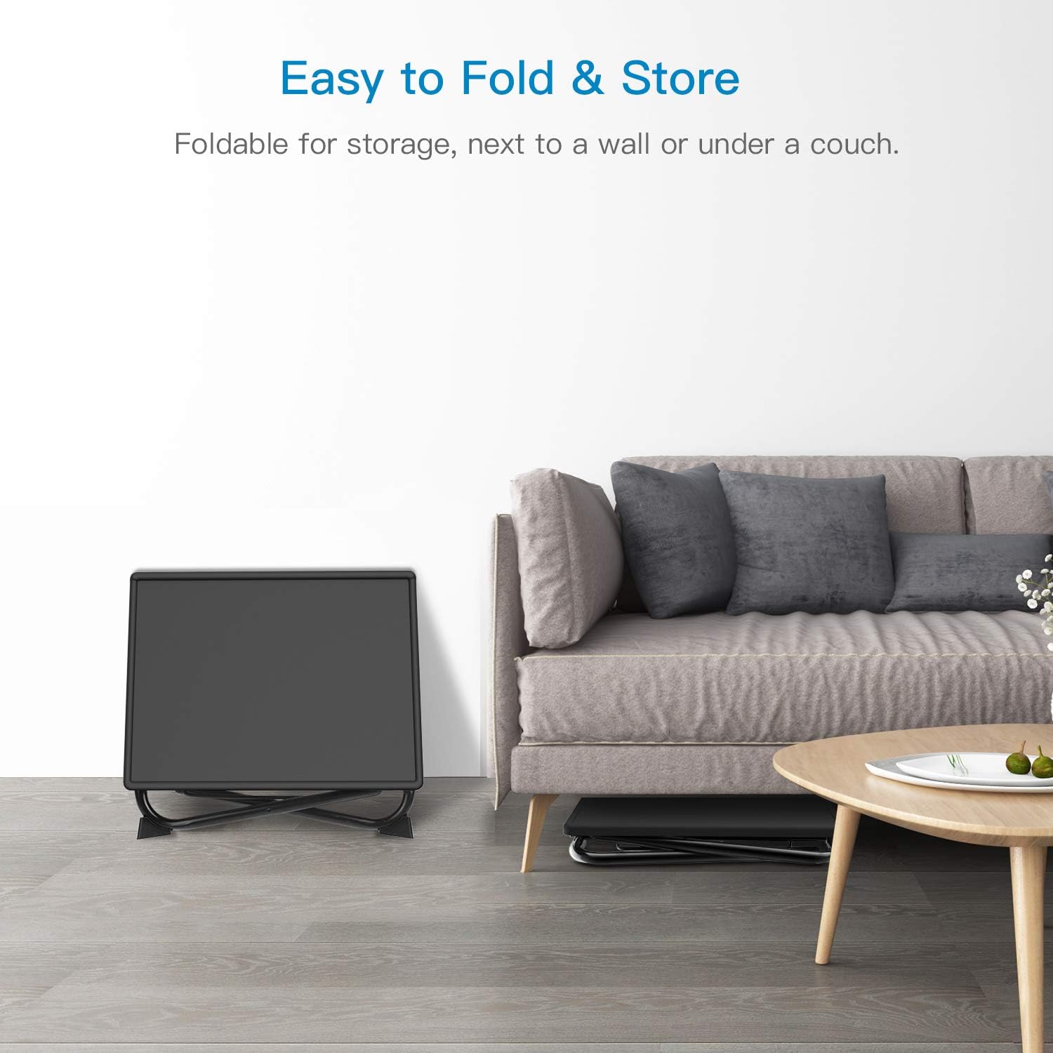 Adjustable TV Tray Table - TV Dinner Tray on Bed & Sofa, Comfortable Folding Table with 6 Height & 3 Tilt Angle Adjustments (Black): Furniture & Decor