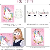 ASTARON Pin the Horn on the Unicorn Game 30 Horns Rainbow Party Supplies view 3