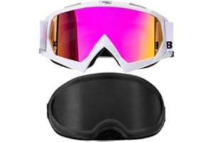BATFOX Dirt Bike Goggles with Case - Motorcycle Motocross ATV Racing Safety Glasses, Best Christmas Gifts for Men Youth