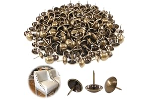 Keadic 250Pcs [ 5/8" in Diameter ] Antique Upholstery Tacks Furniture Nails Pins Assortment Kit for Upholstered Furniture Cork Board or DIY Projects - Bronze