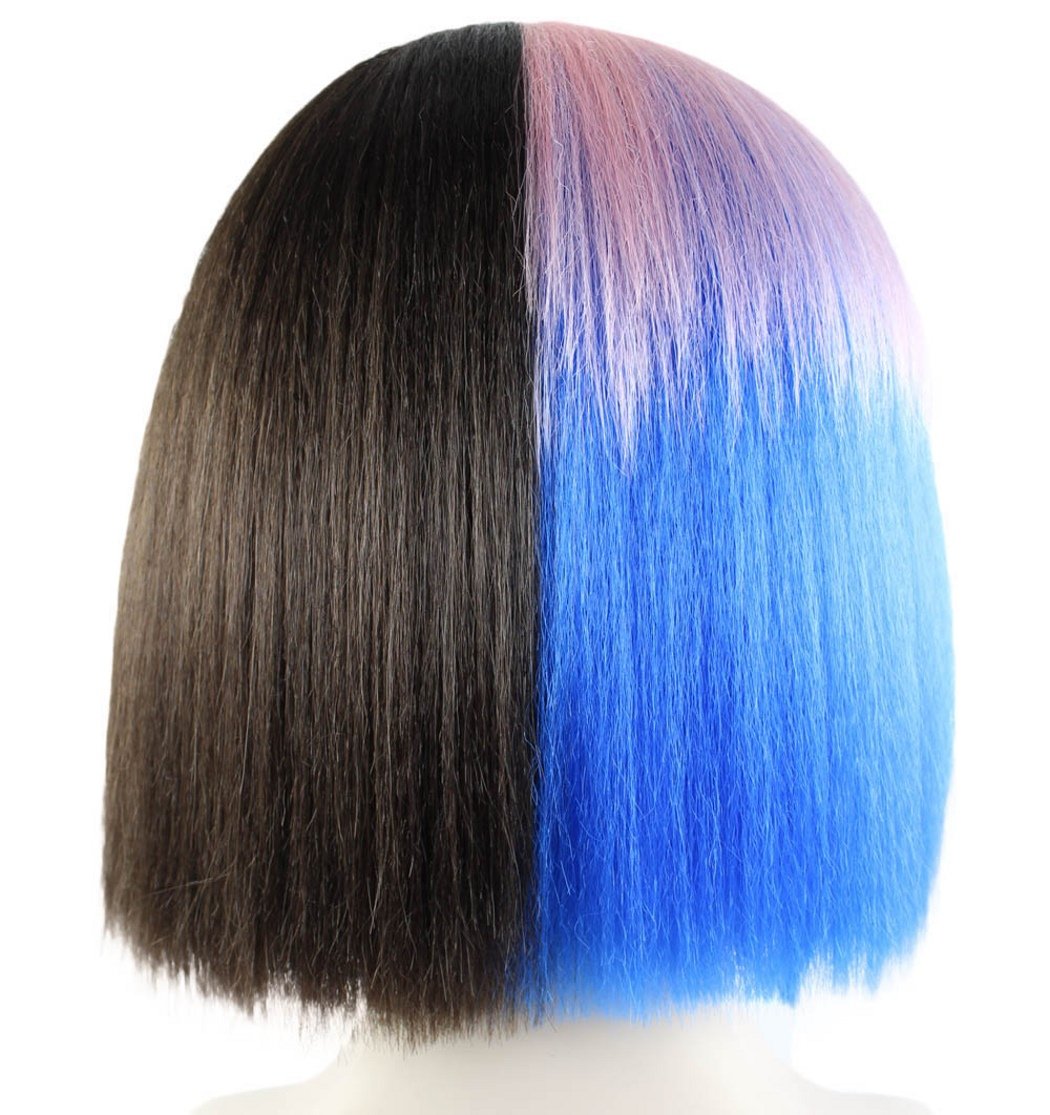 Short Bob Wig with Bangs Colorful Hair Wigs for Melanie Cosplay Costume Theme Party