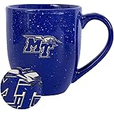 Rico Industries NCAA Middle Tennessee Blue Raiders Standard 16 oz Team Color Laser Engraved Speckled Ceramic Coffee Mug