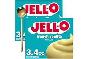 WESTLAKE ART French Vanilla Pudding Mix, 3.4 Oz, Creamy Dessert & Pie Filling, Easy Preparation, Bundled With Golden Ss Spoon, Versatile Sweet Treat, Easy To Prepare [Pack Of 2]