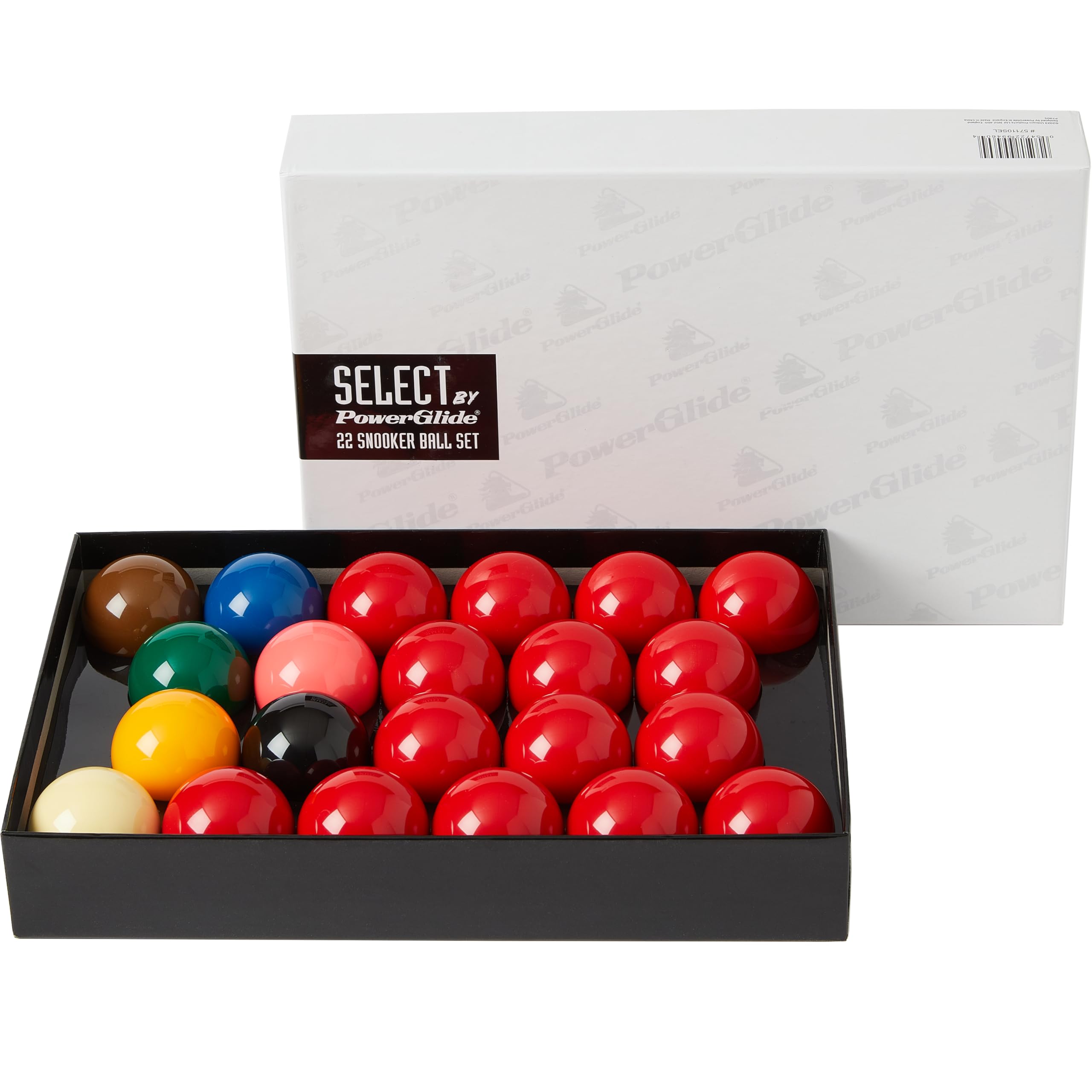 POWERGLIDE 22 Ball Snooker Set | 15 Reds | Tournament | Premium Select Full Size 2 1/16" / 52.4mm Diameter | Boxed