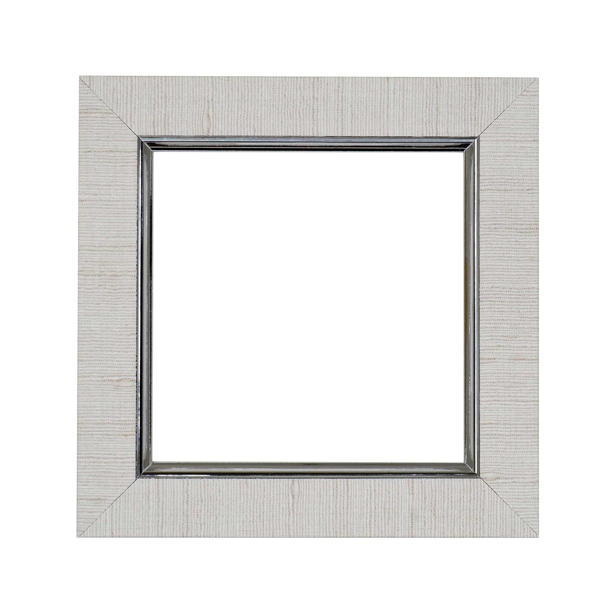 ElekTek Decorative Switch Surround Frame Cover Finger Plate Classic Edged White Linen Silver