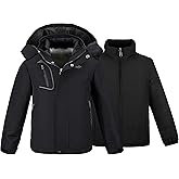 wantdo Boy's Ski Jacket Waterproof 3 in 1 Snow Coat Warm Fleece Winter Coat